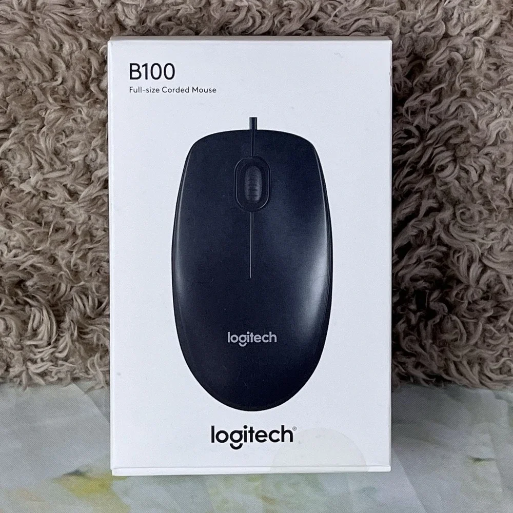 Logitech B100 (910-001439) Optical USB Mouse New In Box Sealed